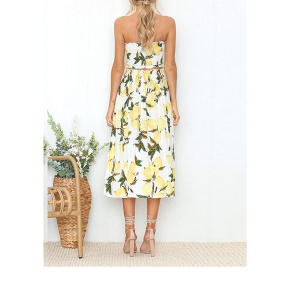 JERI 2 Piece Lemon Print Maxi Skirt Set - Picture 2 of 8